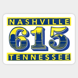 Nashville 615 Area Code Skyline Sticker